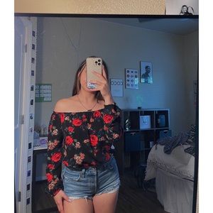 Floral off the shoulder blouse